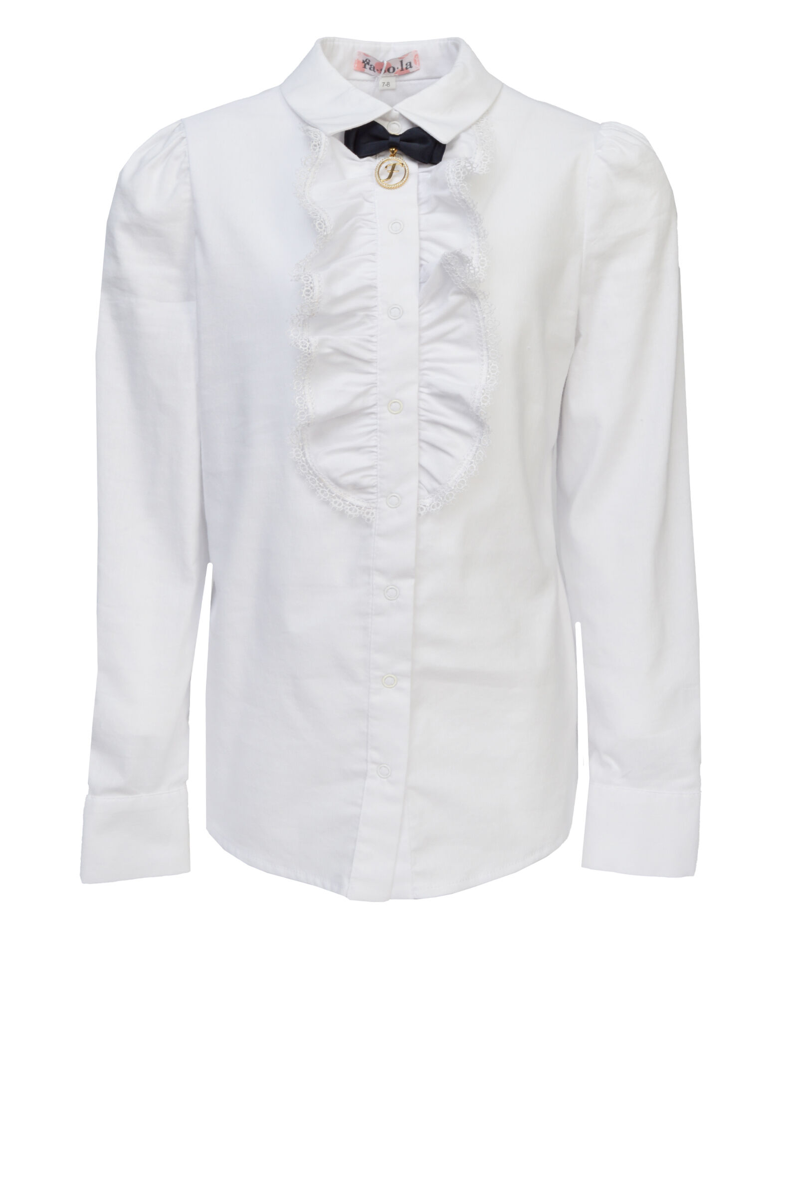 Блуза дев. АРТ.FSL-338-522,бел,хл-пэ-эл