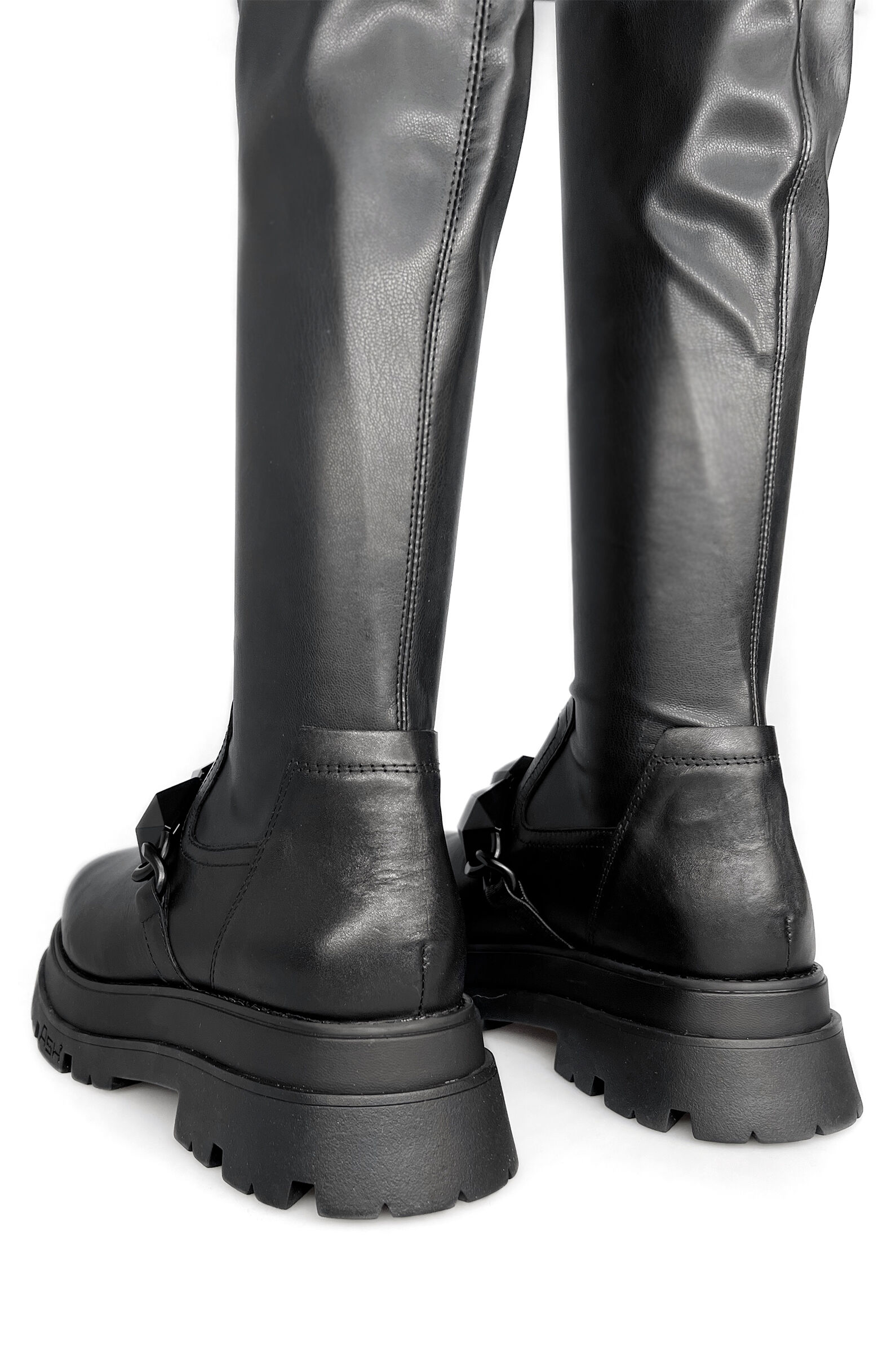 Ботфорты жен. АРТ.EGOIST CHAIN-FW22-M-136763-001,чер,н.к-и.к/н.к