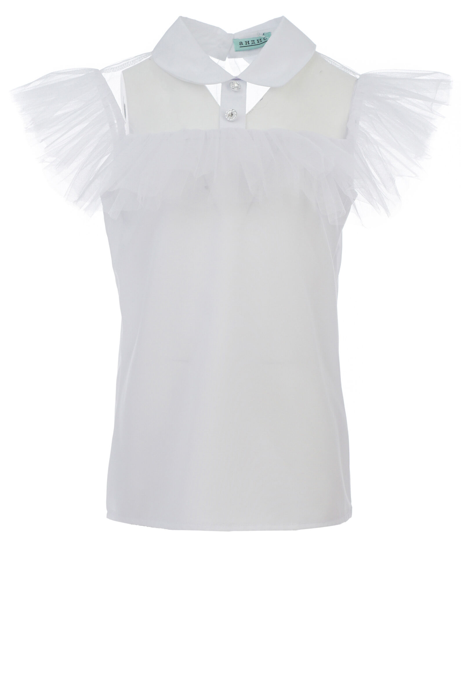 Блуза дев. АРТ.630,бел,пэ