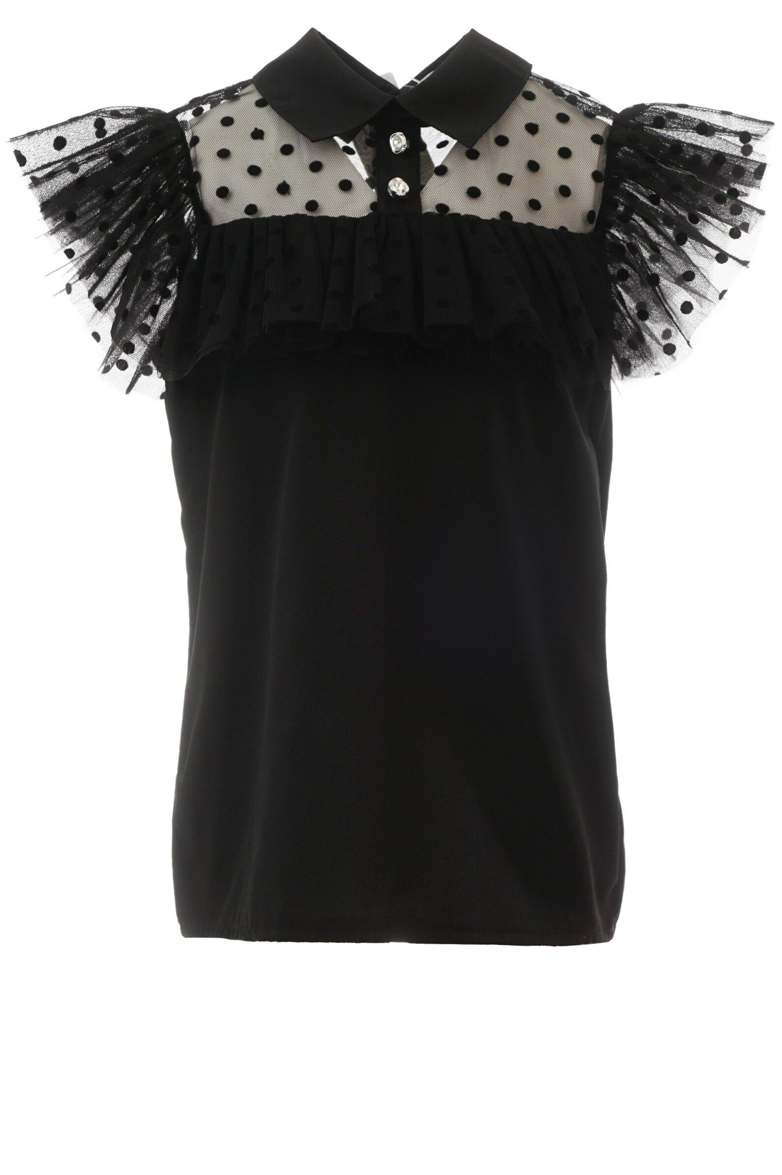 Блуза дев. АРТ.630,чер,пэ