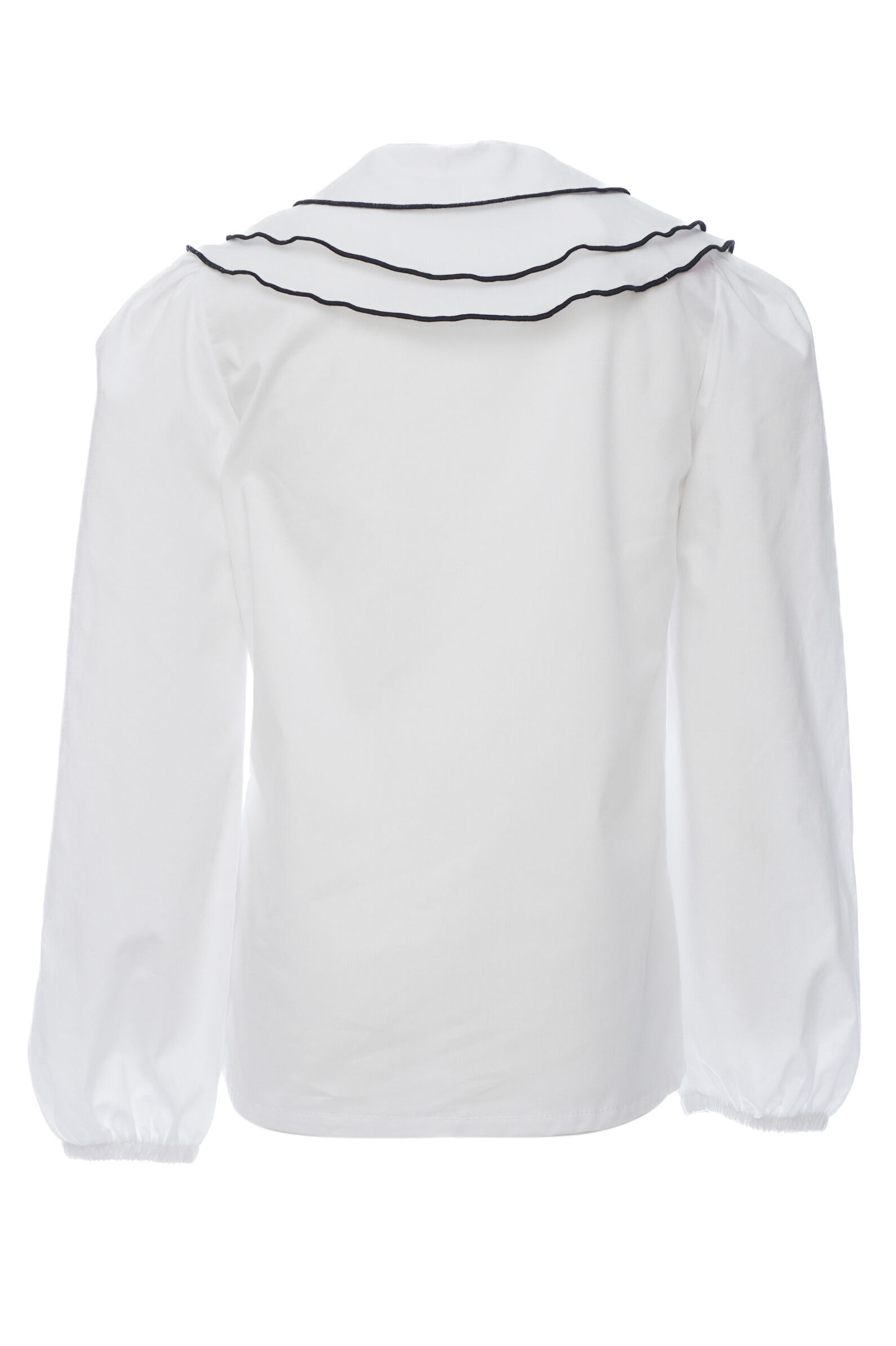 Блуза дев. АРТ.D44106,бел,хл-пэ-лайкра