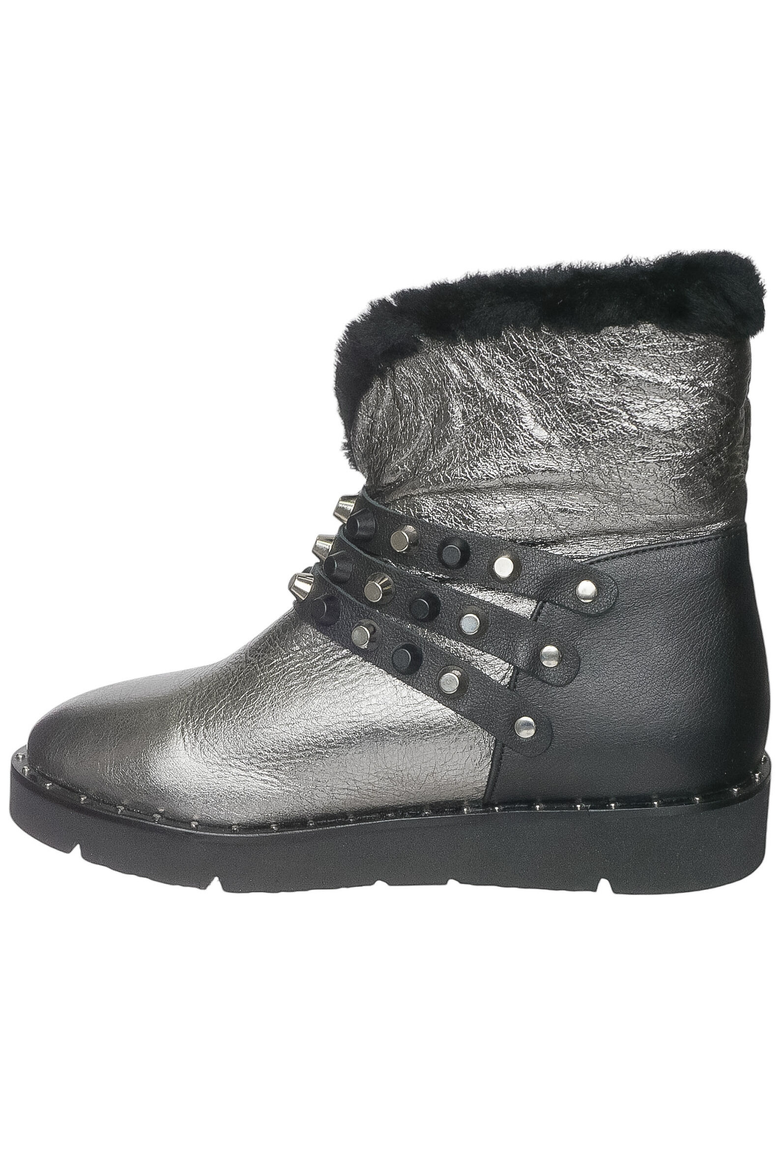 Ботинки жен. АРТ. 319-961, сереб,н.к/н.мех