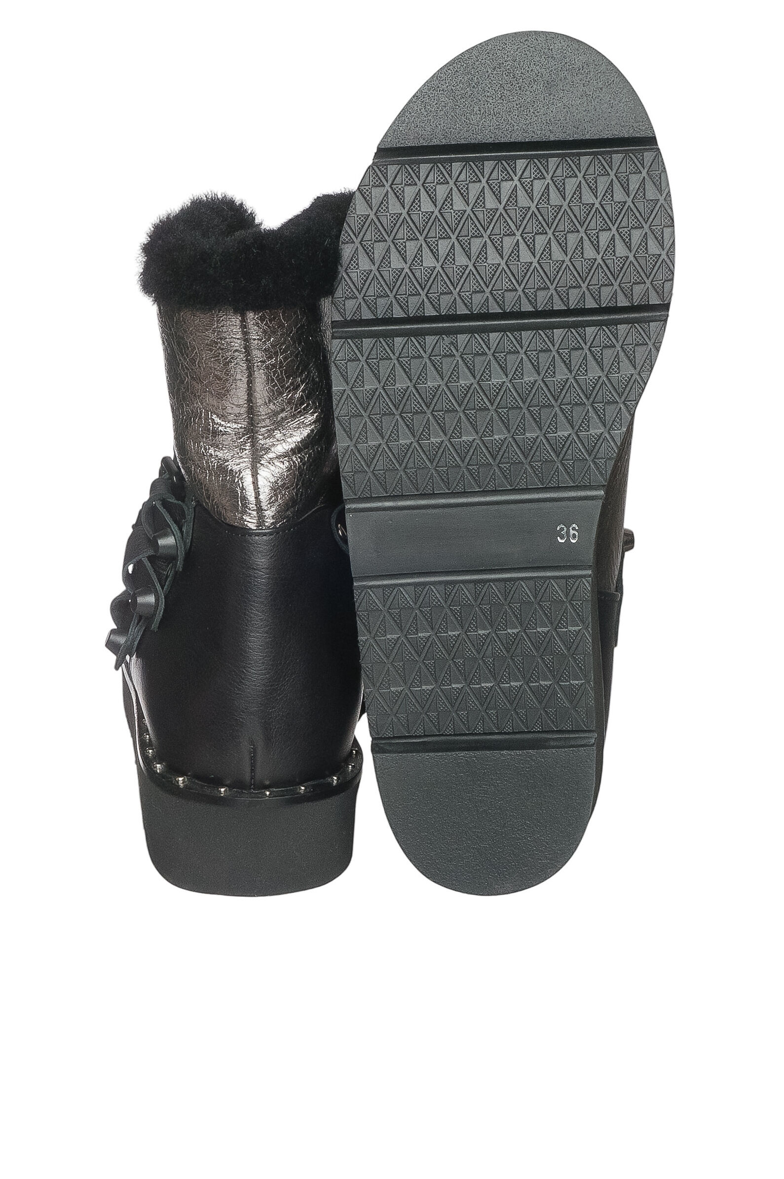 Ботинки жен. АРТ. 319-961, сереб,н.к/н.мех