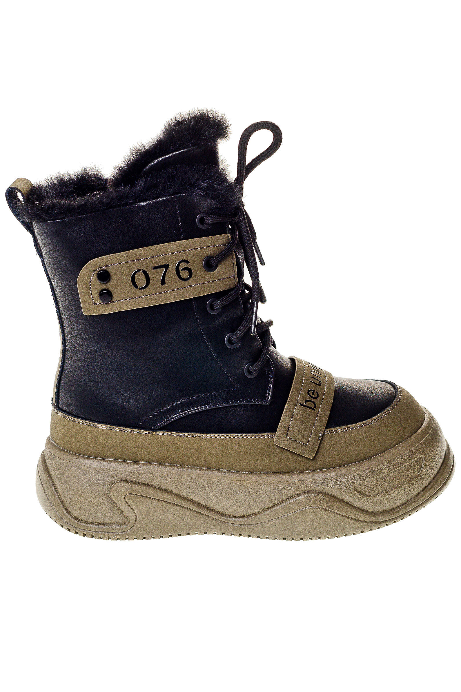 Ботинки дев. АРТ.73-1005,хаки-чер,и.к-н.к/шер