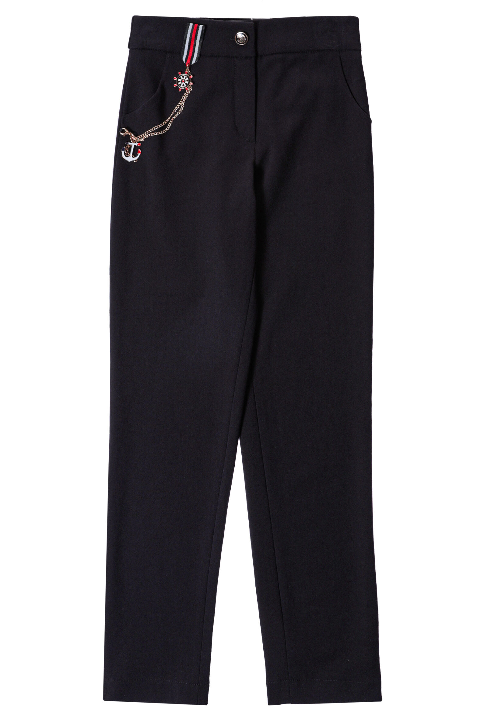 Брюки дев. АРТ.1912-522-ВВОК,чер,пэ-вис-эл