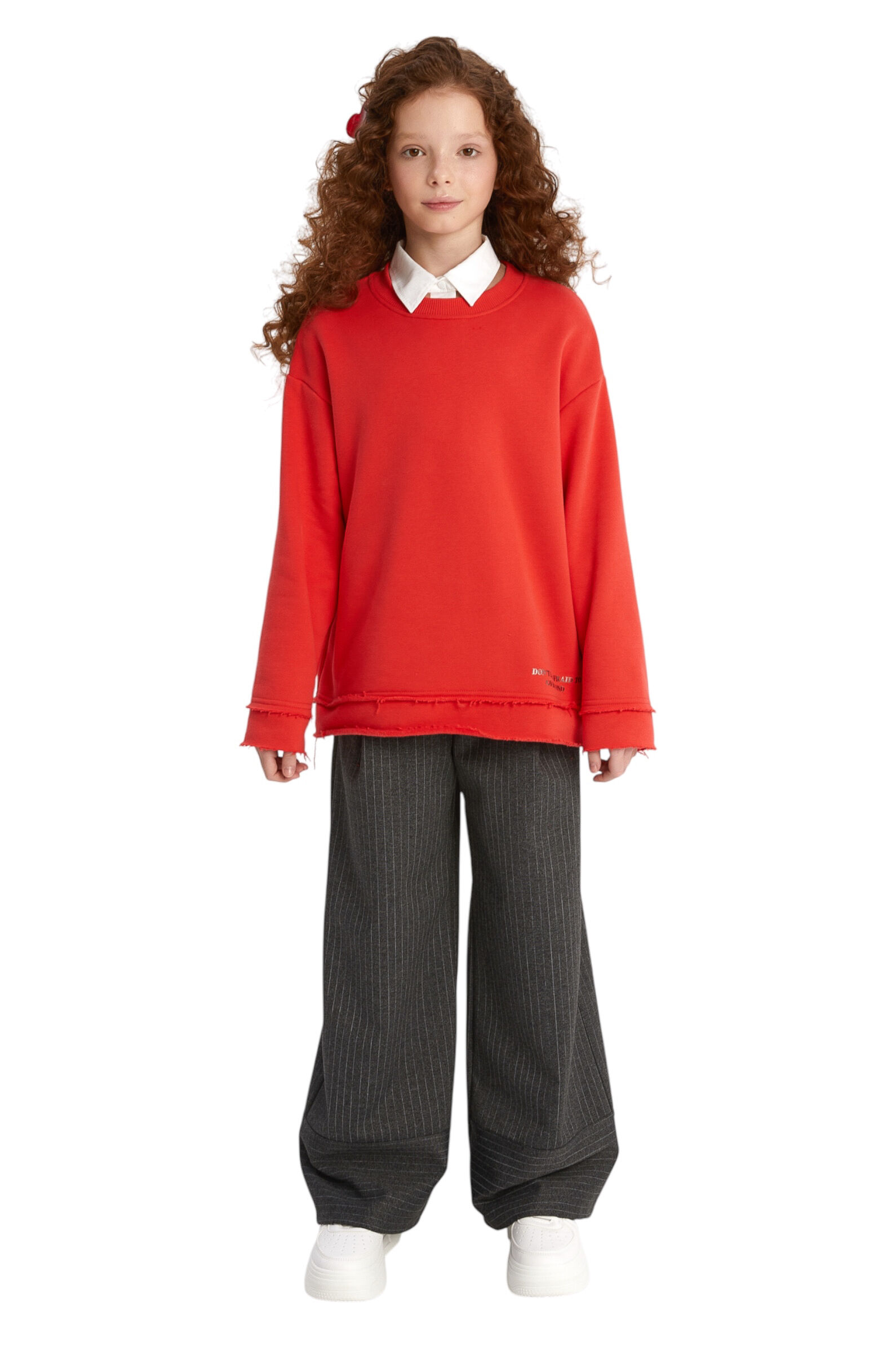 Брюки дев. АРТ.252071,сер,пэ-виск-эл