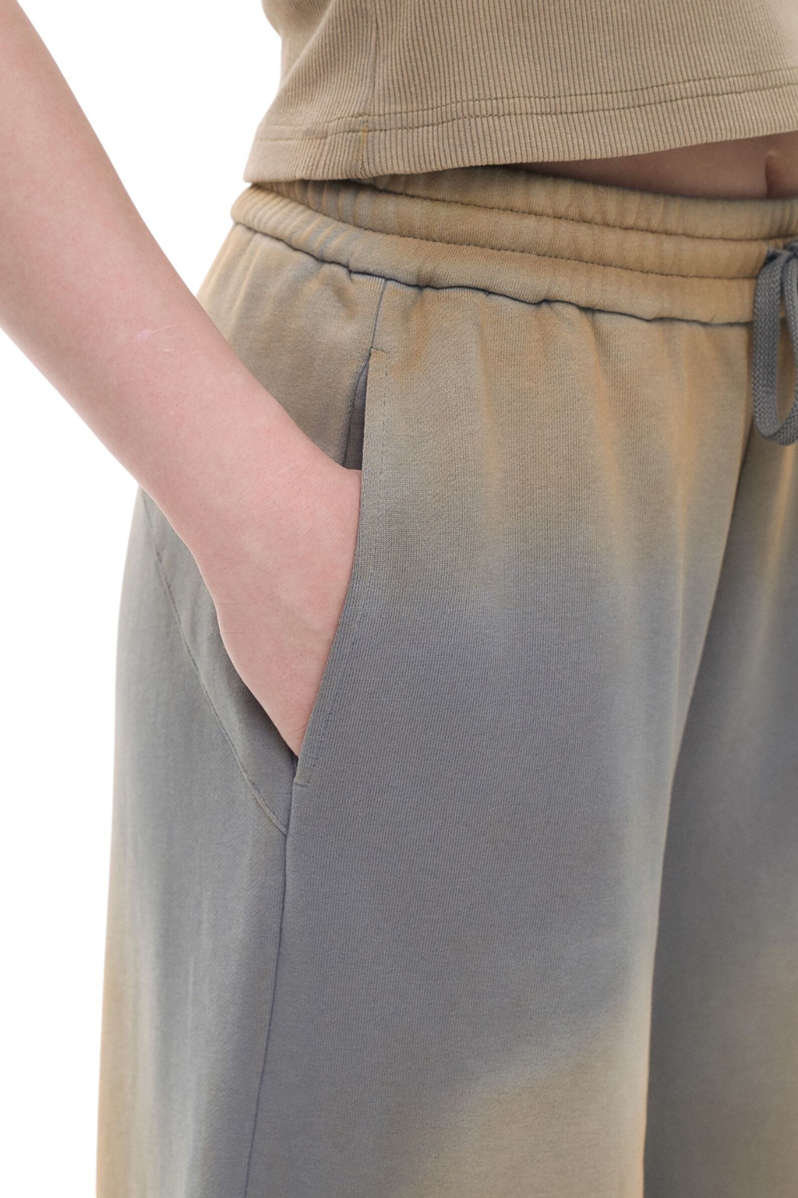 Брюки дев. АРТ.AA237314,сер-беж,хл