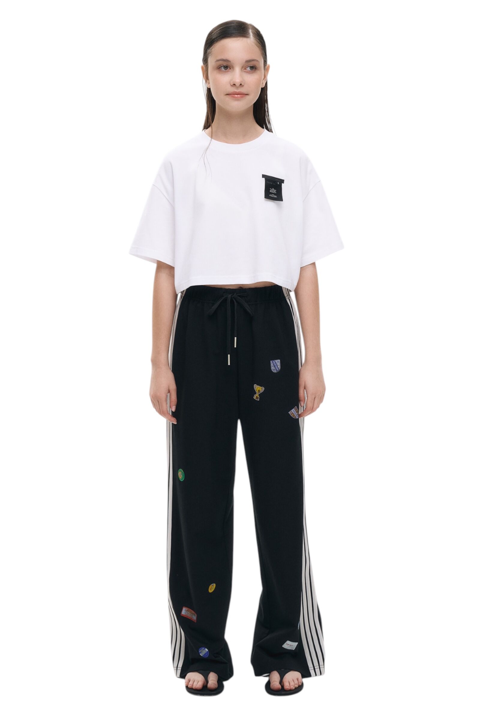 Брюки АРТ.AA237381,чер-бел,хл