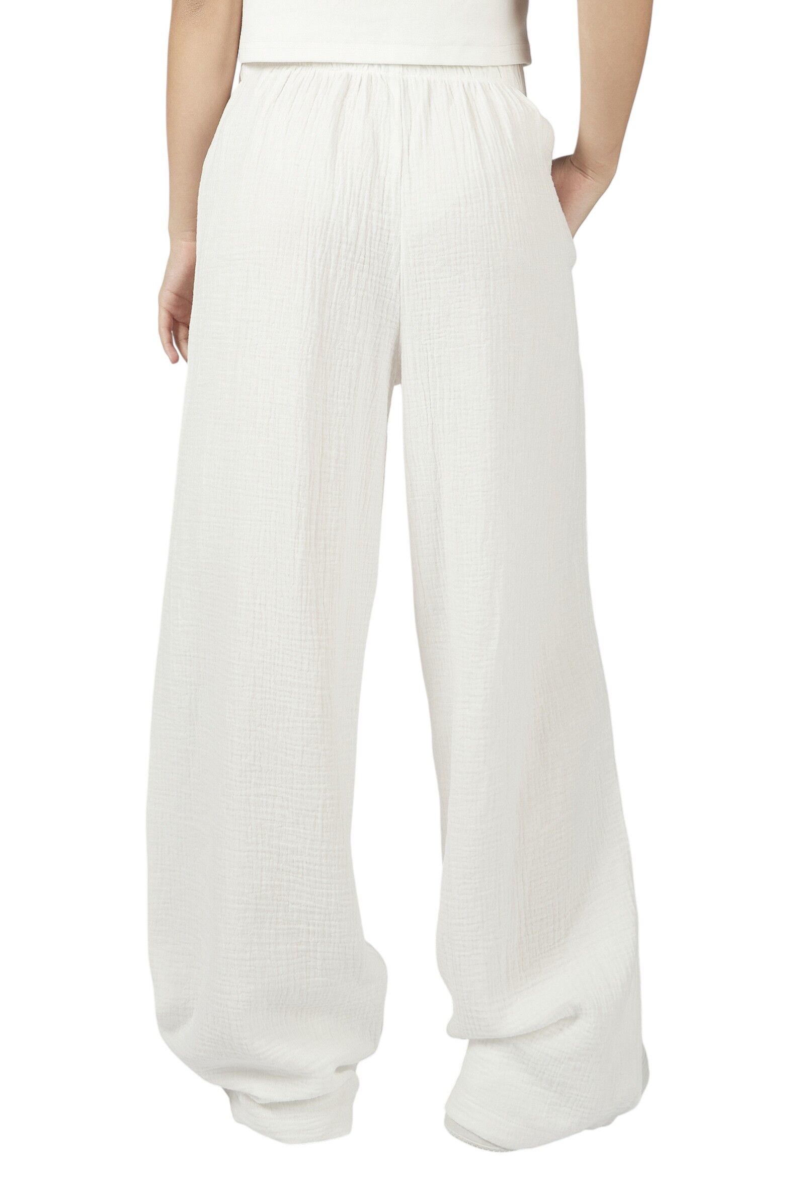 Брюки дев. АРТ.G-TR26095,бел,хл