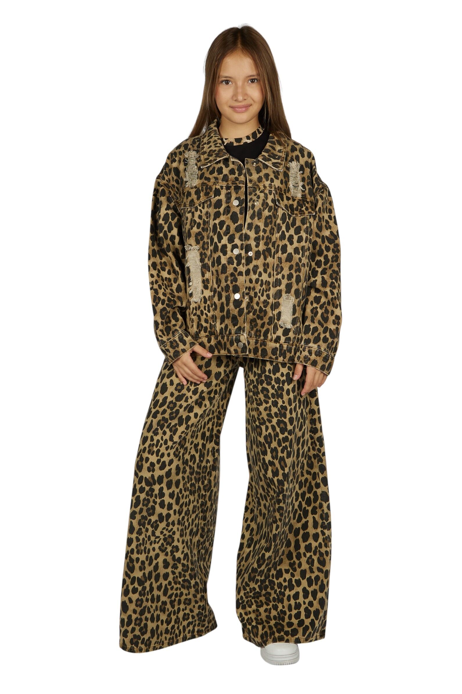 Джинсы дев. АРТ.G-JN26078,кор-чер,хл