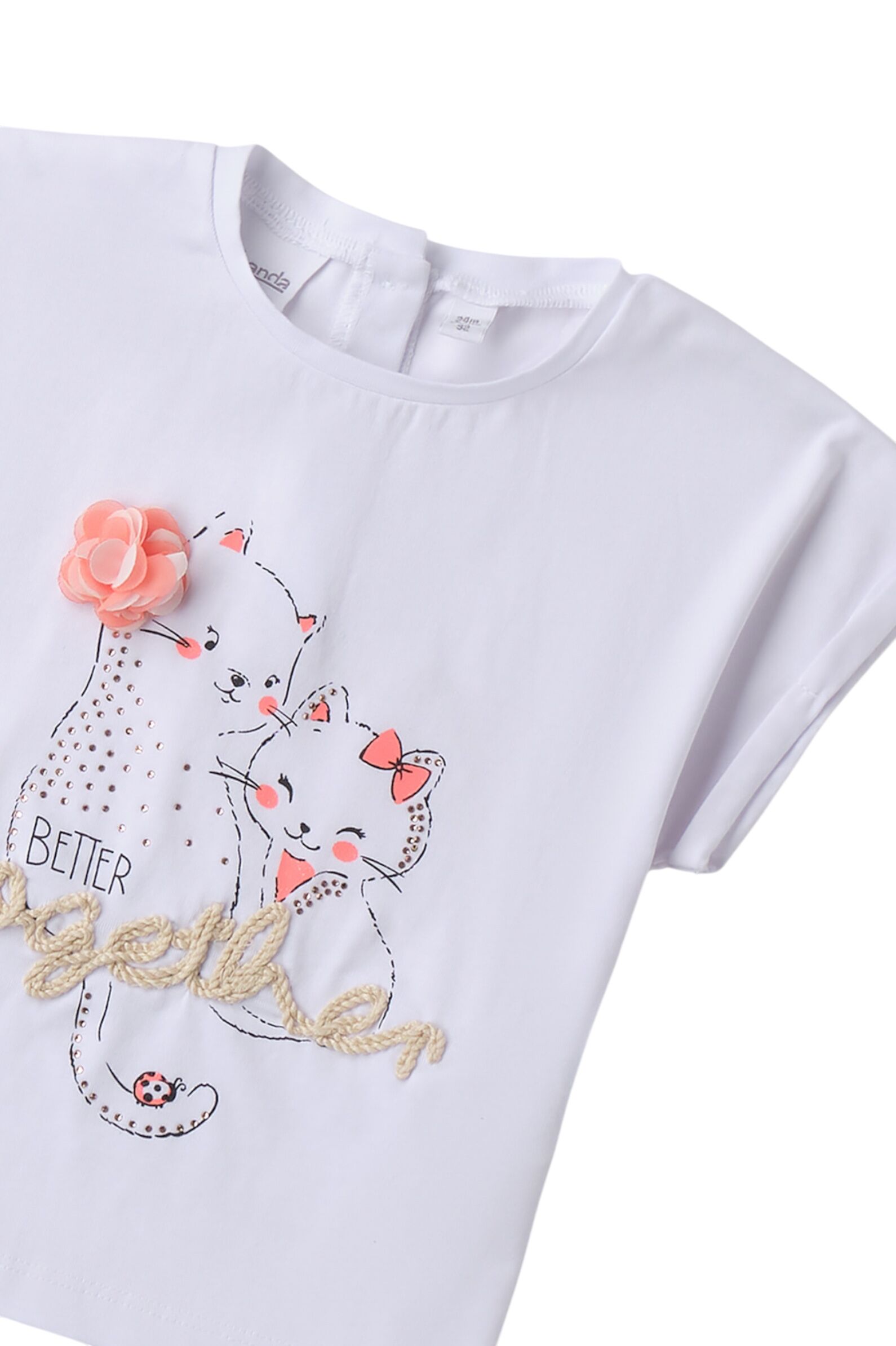 Футболка дев. АРТ.0.B319.00,бел,хл-эл