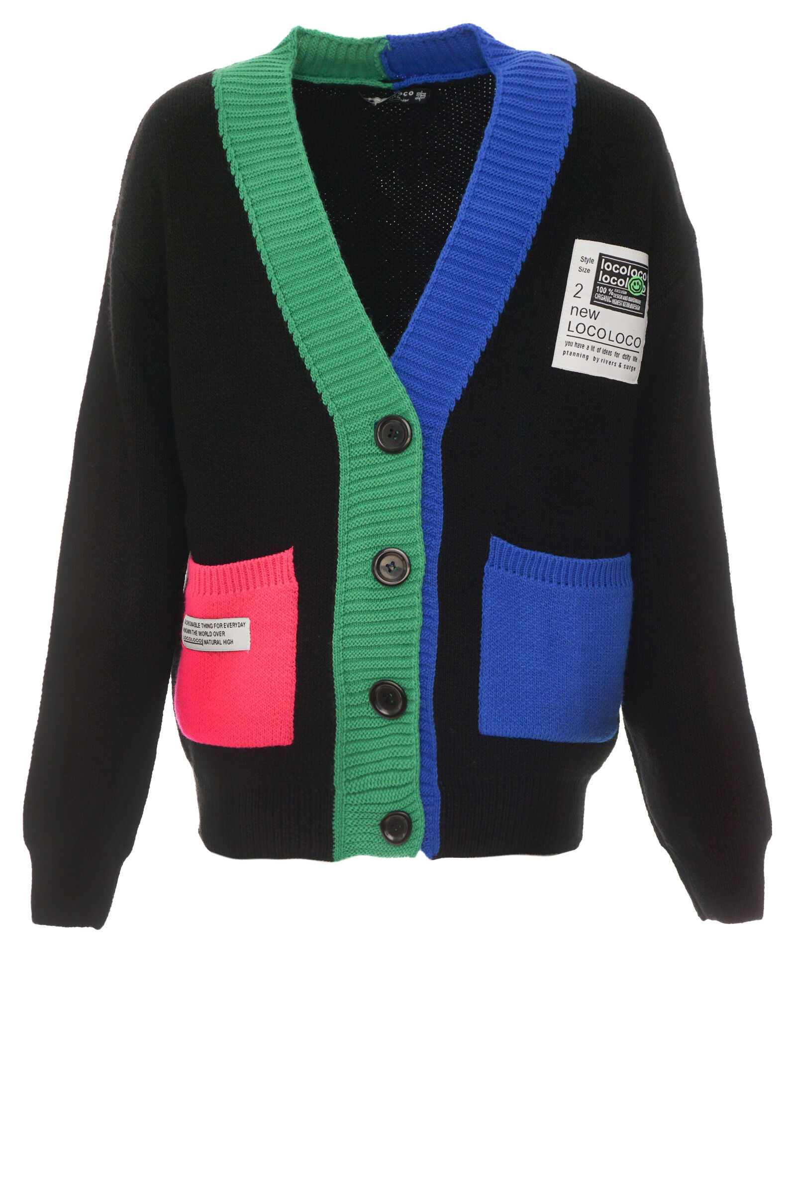 Кардиган дев. АРТ.8113,чер-мул,хл-акр