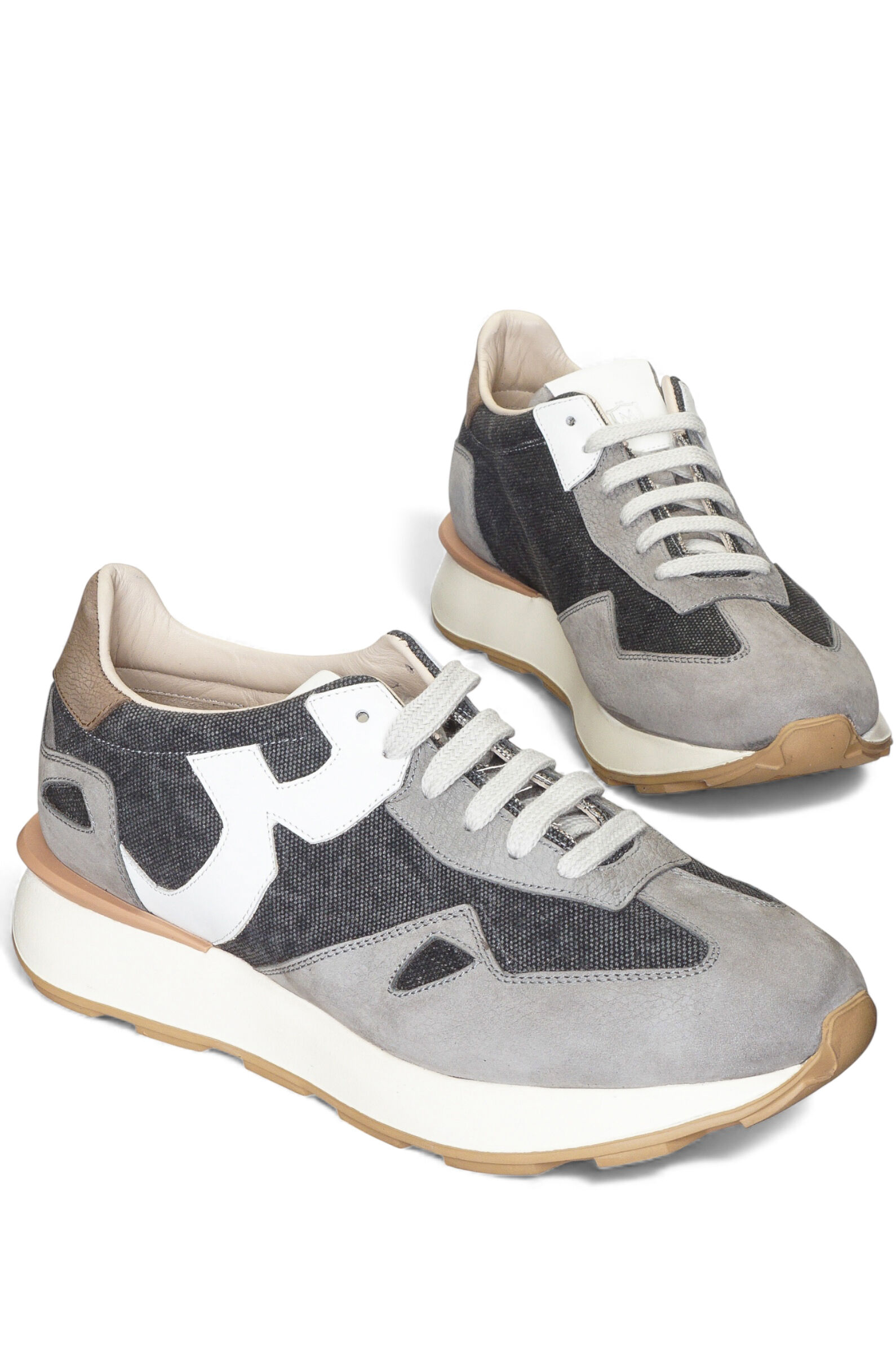 Кроссовки муж. АРТ.16450A362,сер-бел,н.к-тек/н.к-тек