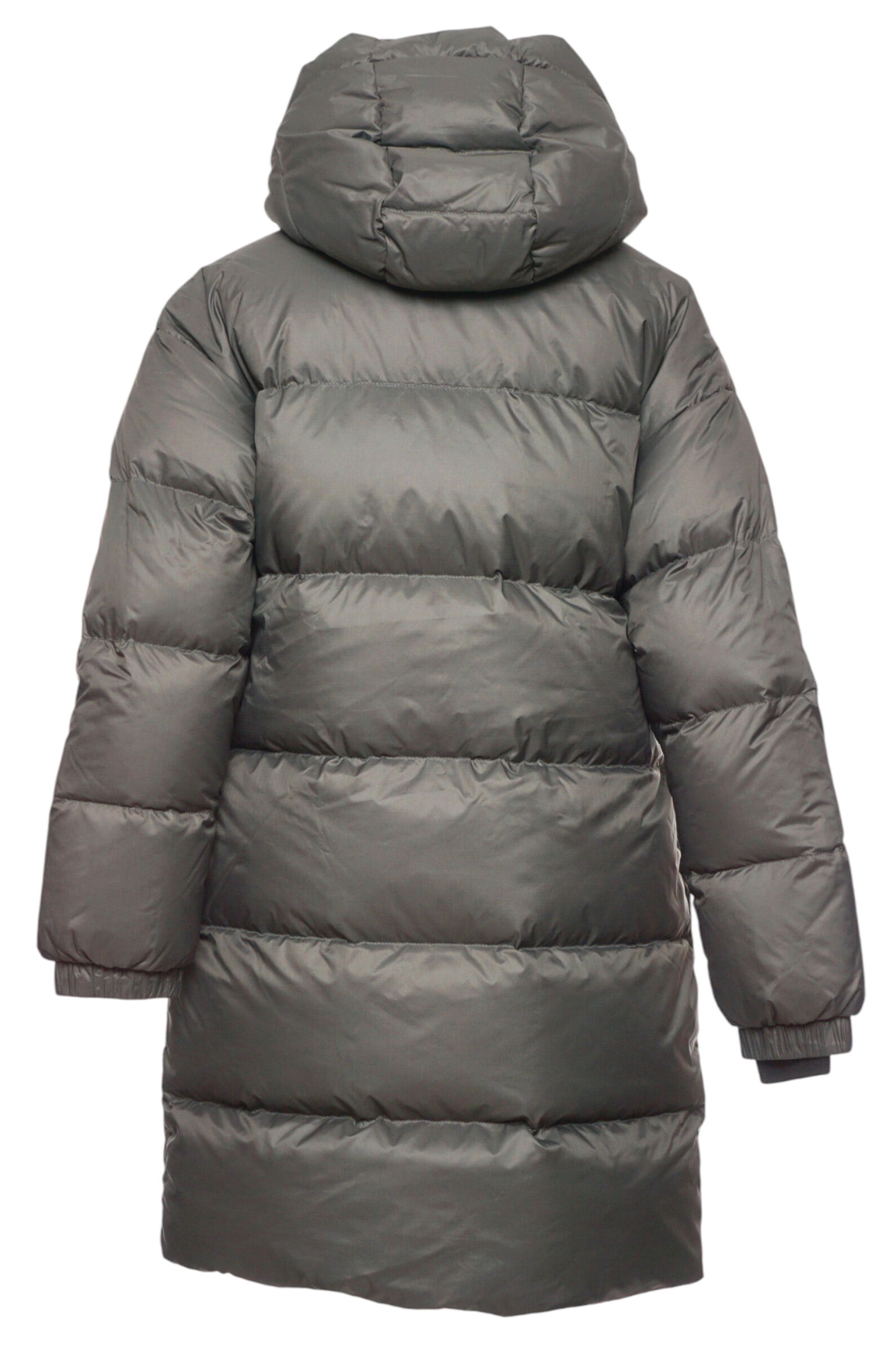 Куртка дев. АРТ.1-066,сер,нейл/полиэф/пух-перо