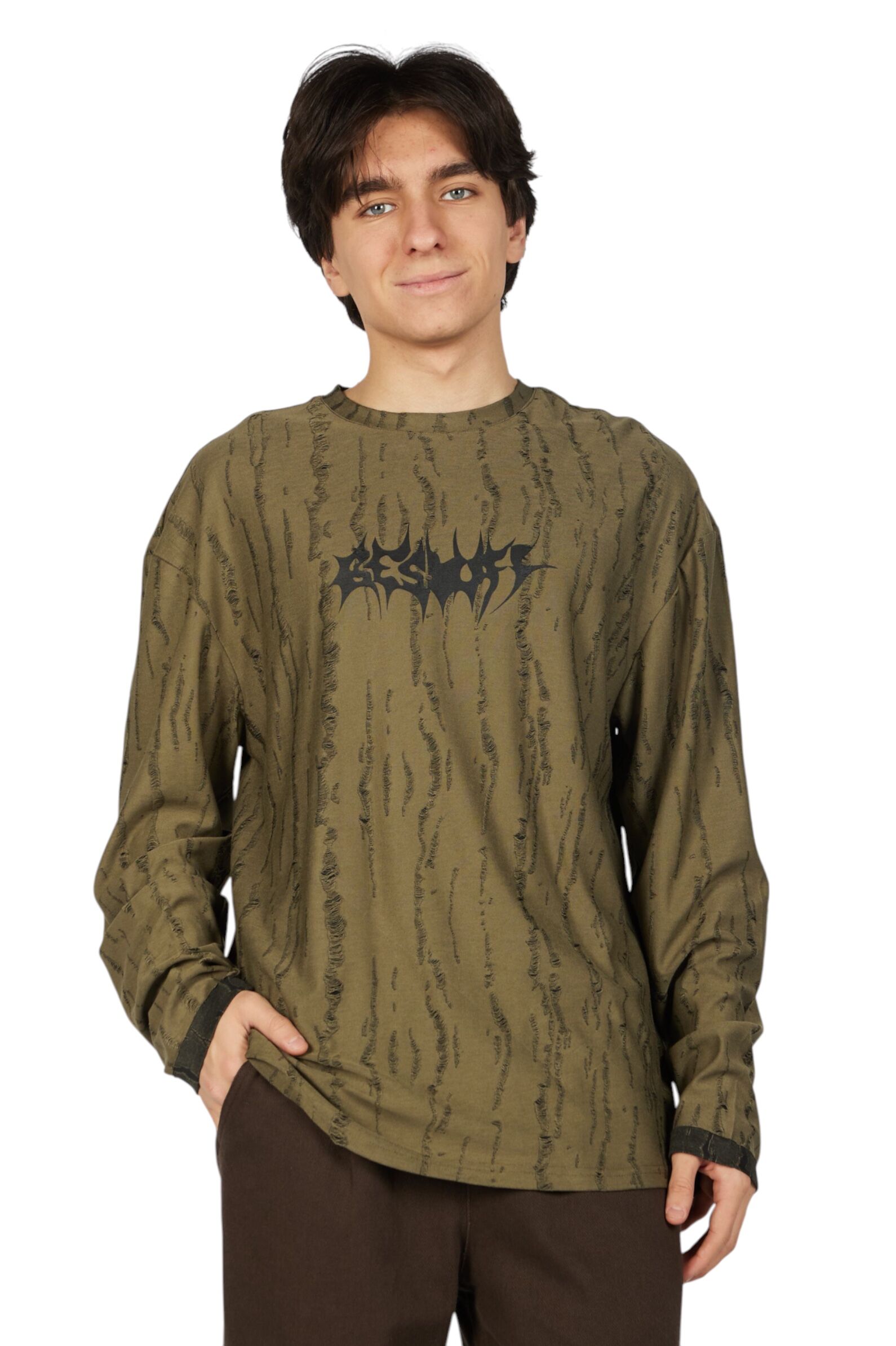 Лонгслив АРТ.B-SW35445,хаки,хл-пэ