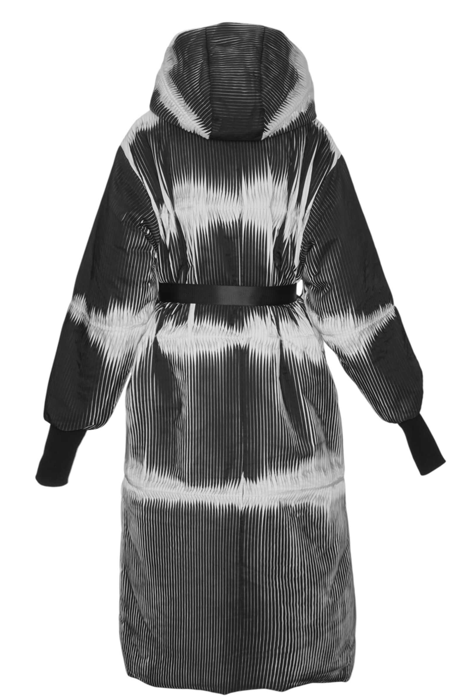 Пальто дев. АРТ.Trial plisse,чер-бел,полиэф/аляска