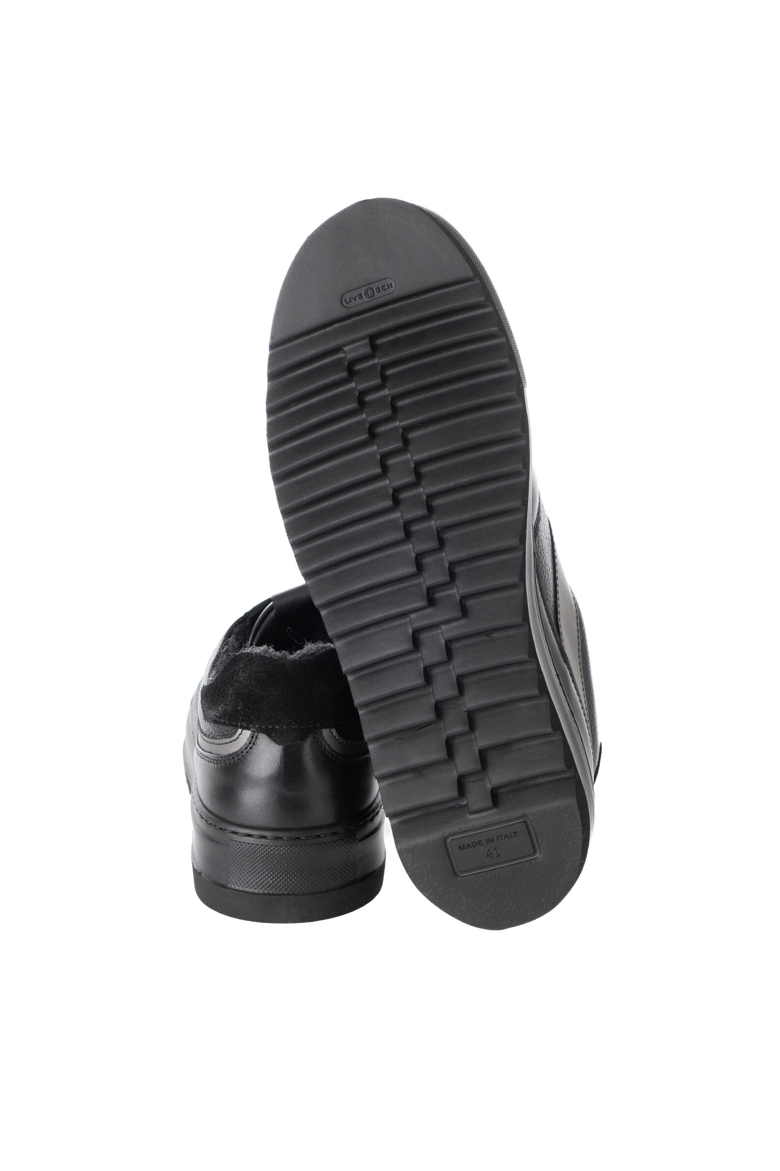 П/ботинки муж.АРТ.39463,чер-сер,н.к/шерсть