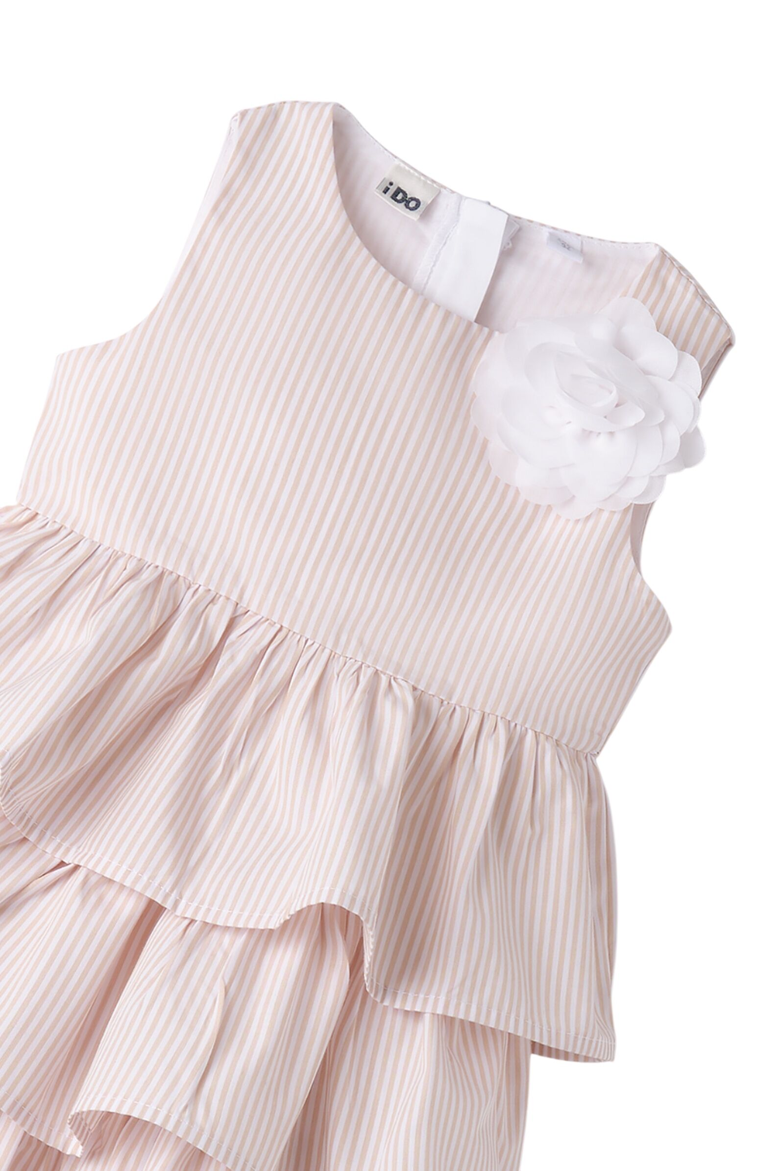 Платье дев. АРТ.4.B347.00,беж-бел,хл-пэ