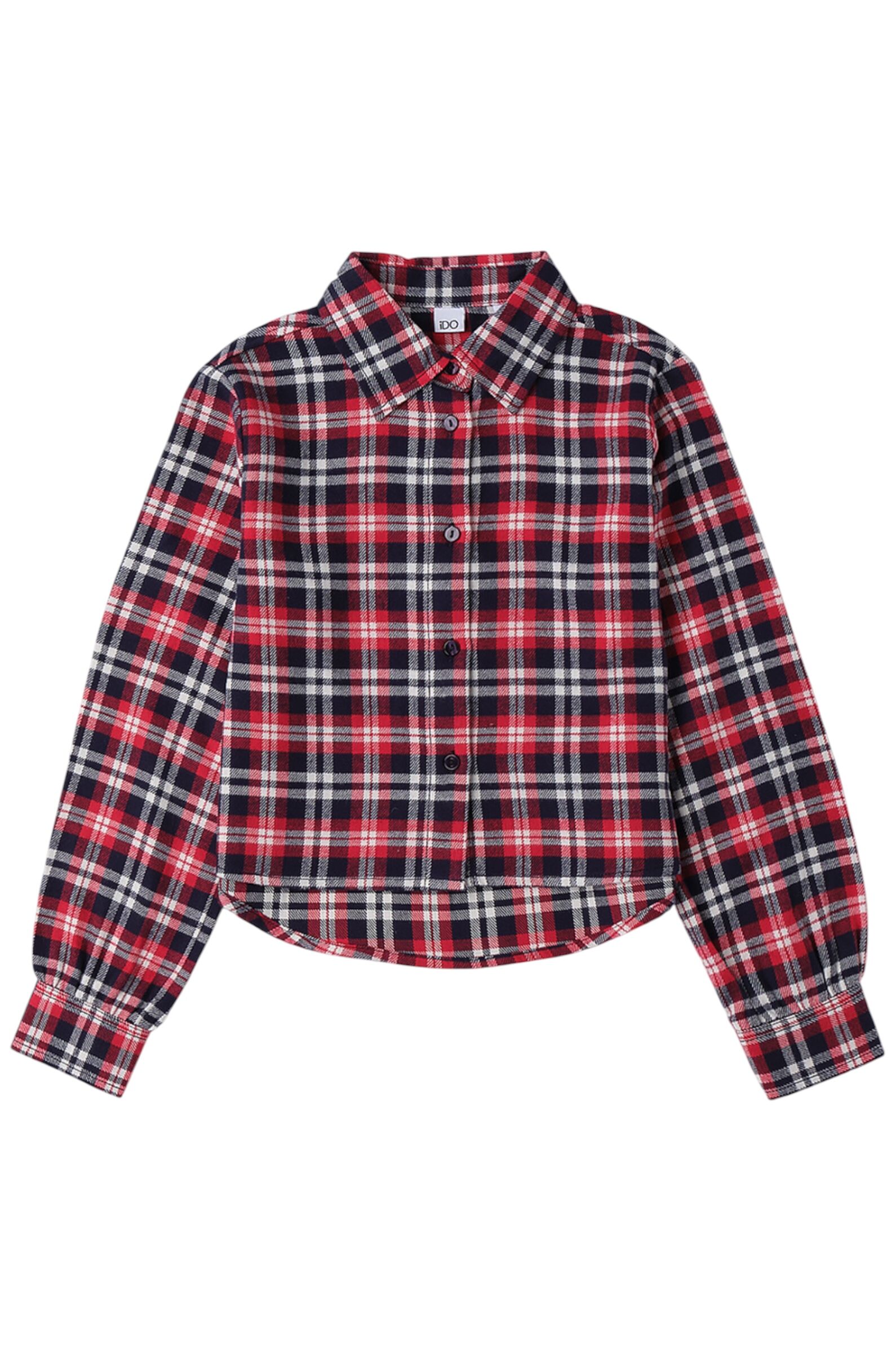 Рубашка дев. АРТ.4.F491.00,крас-чер,хл