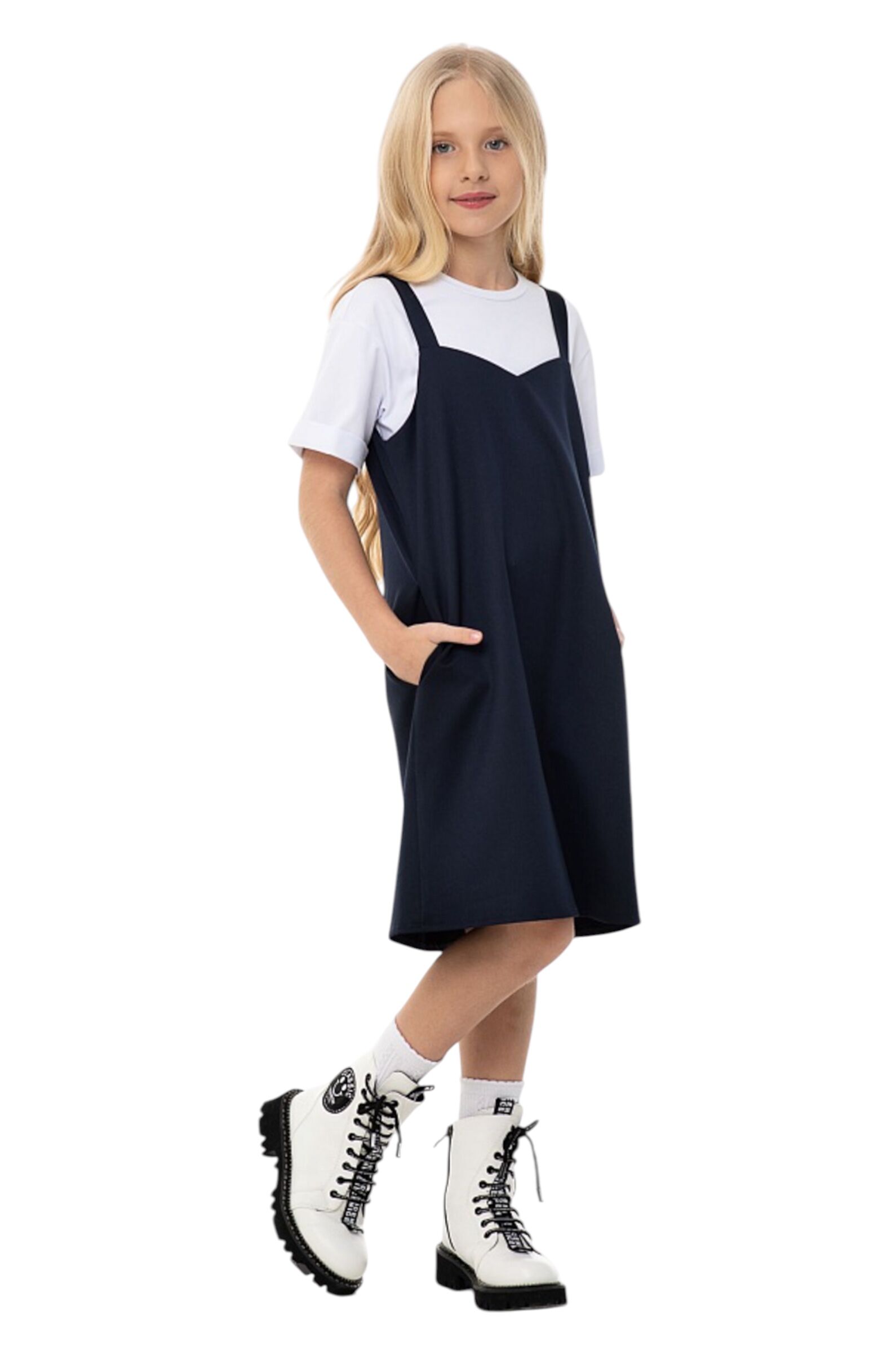 Сарафан дев. АРТ.0240,син,пэ-вис