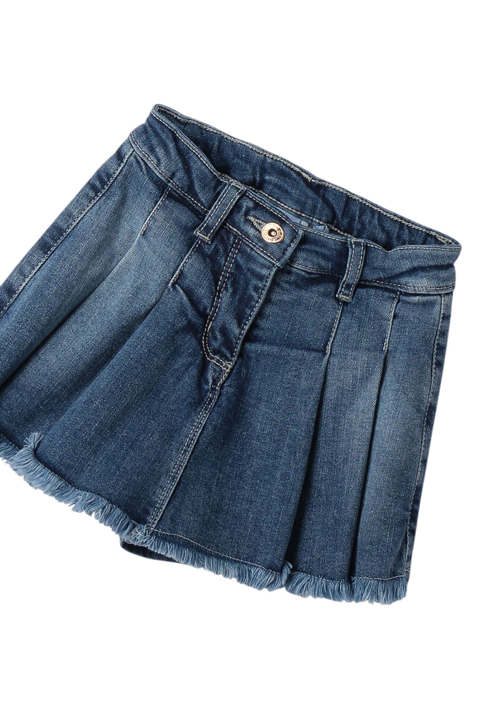 Юбка-шорты дев. АРТ.4.F360.00,син,хл-эласт