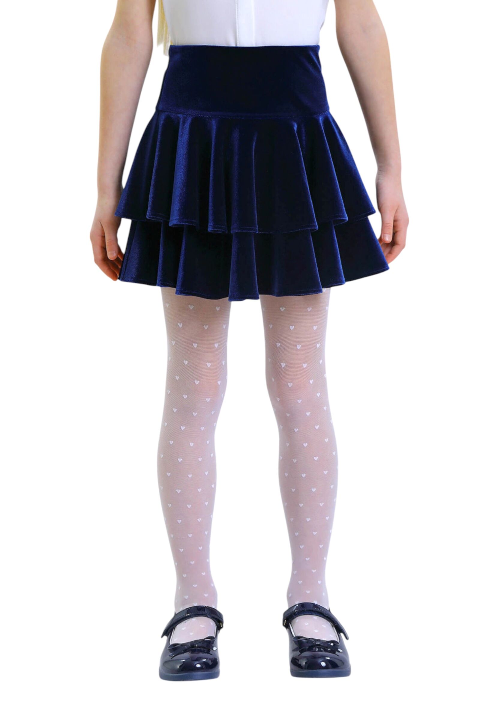 Юбка дев. АРТ.2909-525-ТСБ,син,пэ-эл/вис-пэ-эл