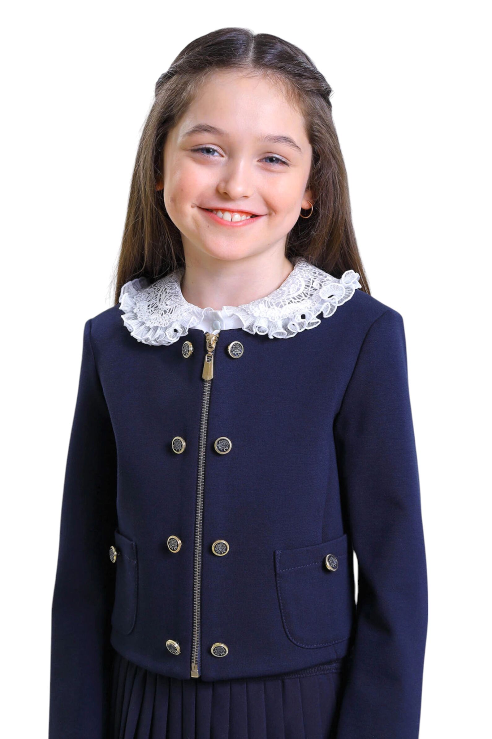 Жакет дев. АРТ.2451/2-525-ТВК-340,син,вис-па-эл